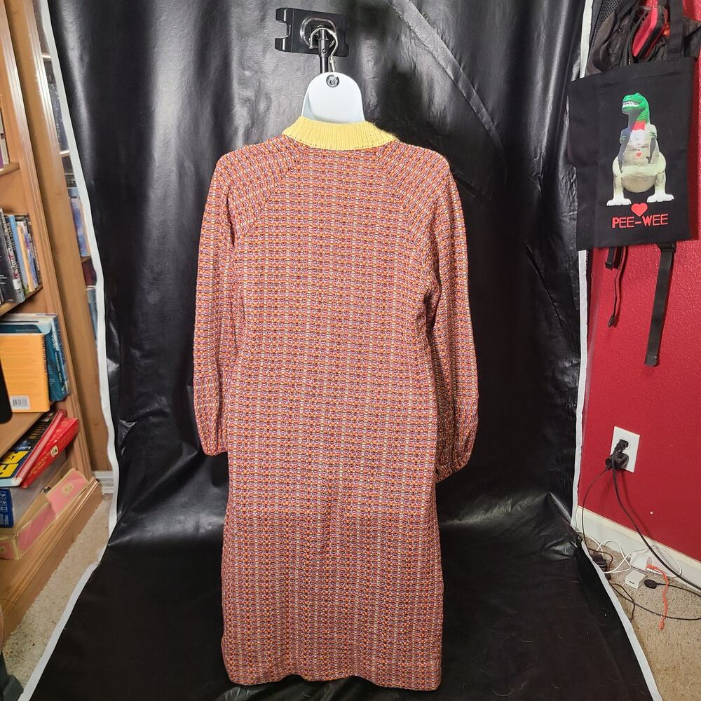 Vintage 70s handmade rainbow Knit A Line Dress size large - Picture 7 of 7